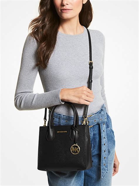 michael kors medium pebbled leather shoulder bag|mercer extra small pebbled leather.